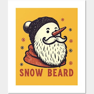 Snow Beard: A Snowman with a Beard Posters and Art